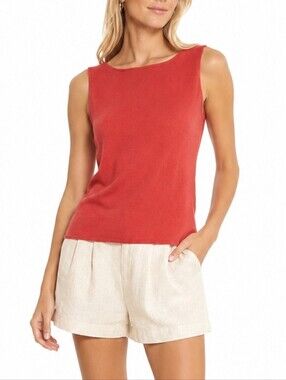 Kinross Size M Red 100% Cashmere Blouse